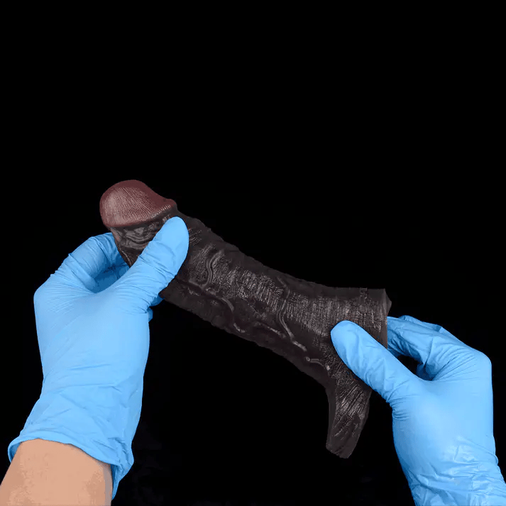 7 Inch Real-Feel Silicone Black Penis Extender