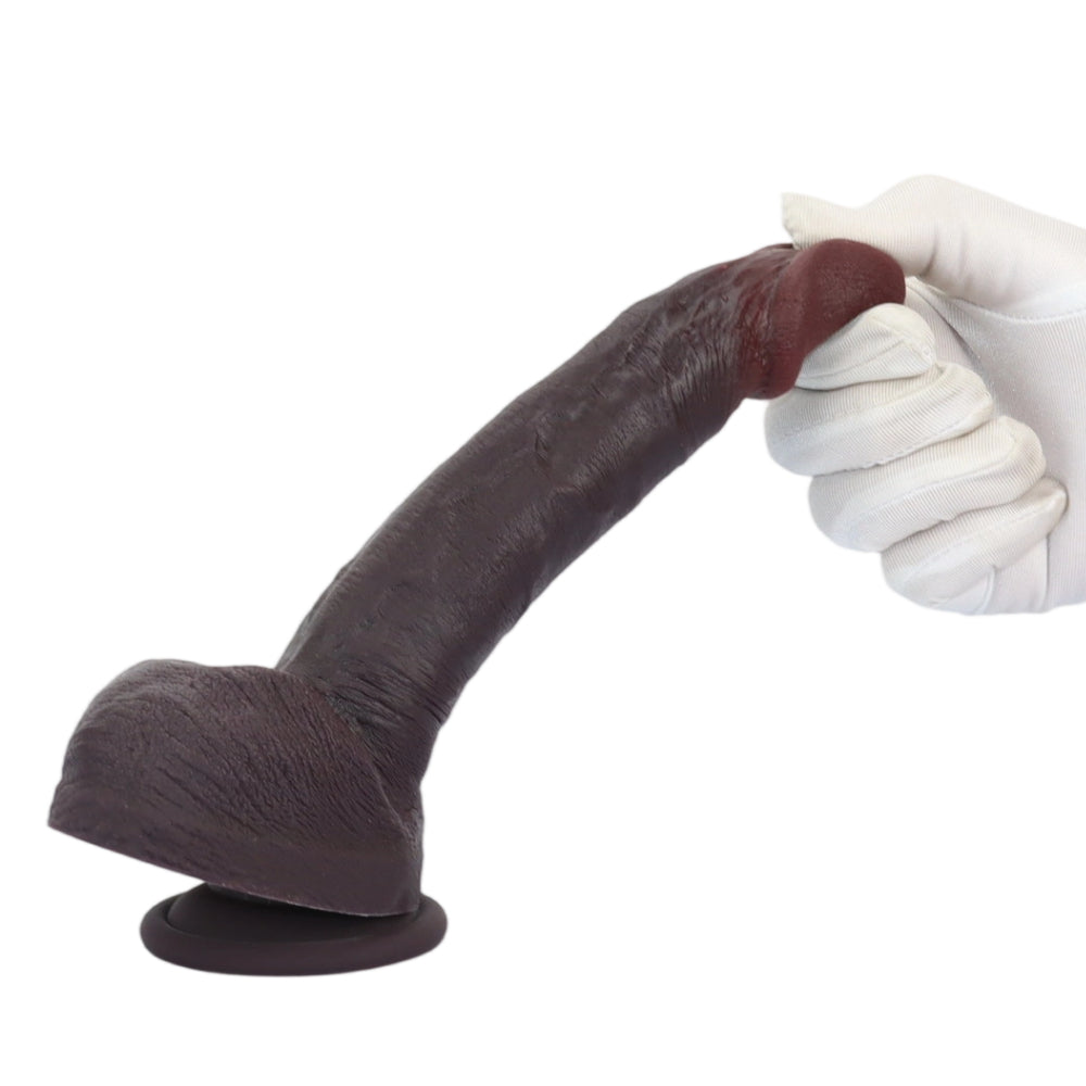 Alaric: 8.6" x 1.5" Small Black Silicone Dildo Safe for Anal & Vaginal Play