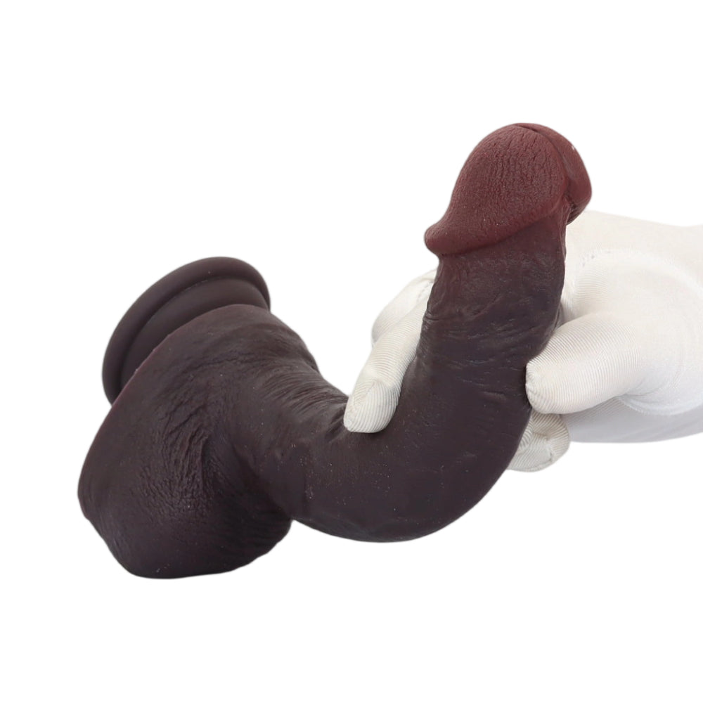 Alaric: 8.6" x 1.5" Small Black Silicone Dildo Safe for Anal & Vaginal Play
