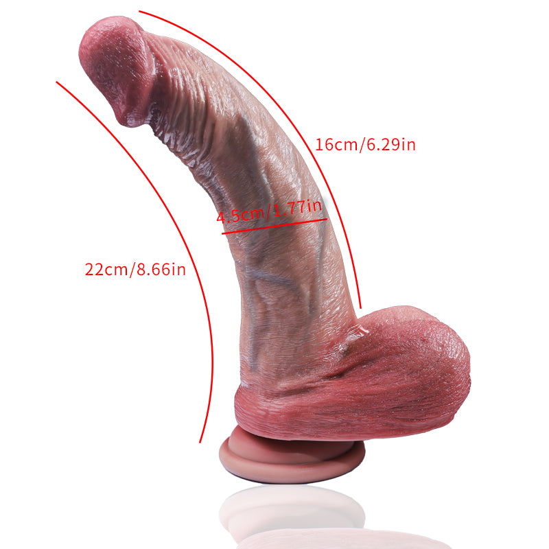 Falk: 8.6" x 1.7" - Realistic Soft Flesh Like  Short Fat Dildo
