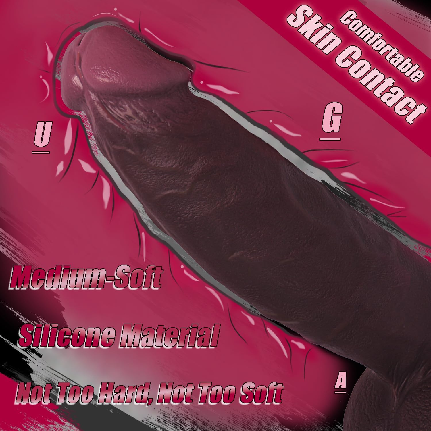 8.6" × 2.2" Realistic Soft Short & Thick Black Dildo