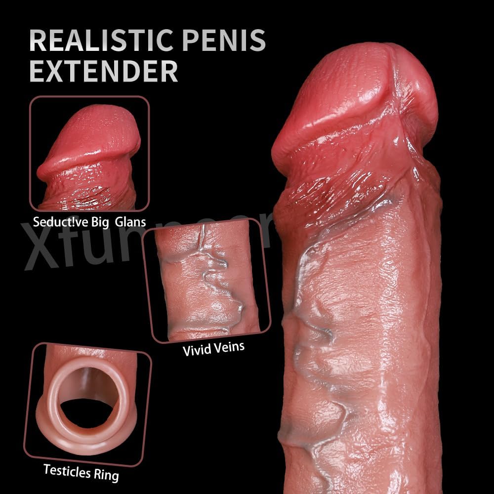 8″ Realistic Penis Cock Sleeve Extender