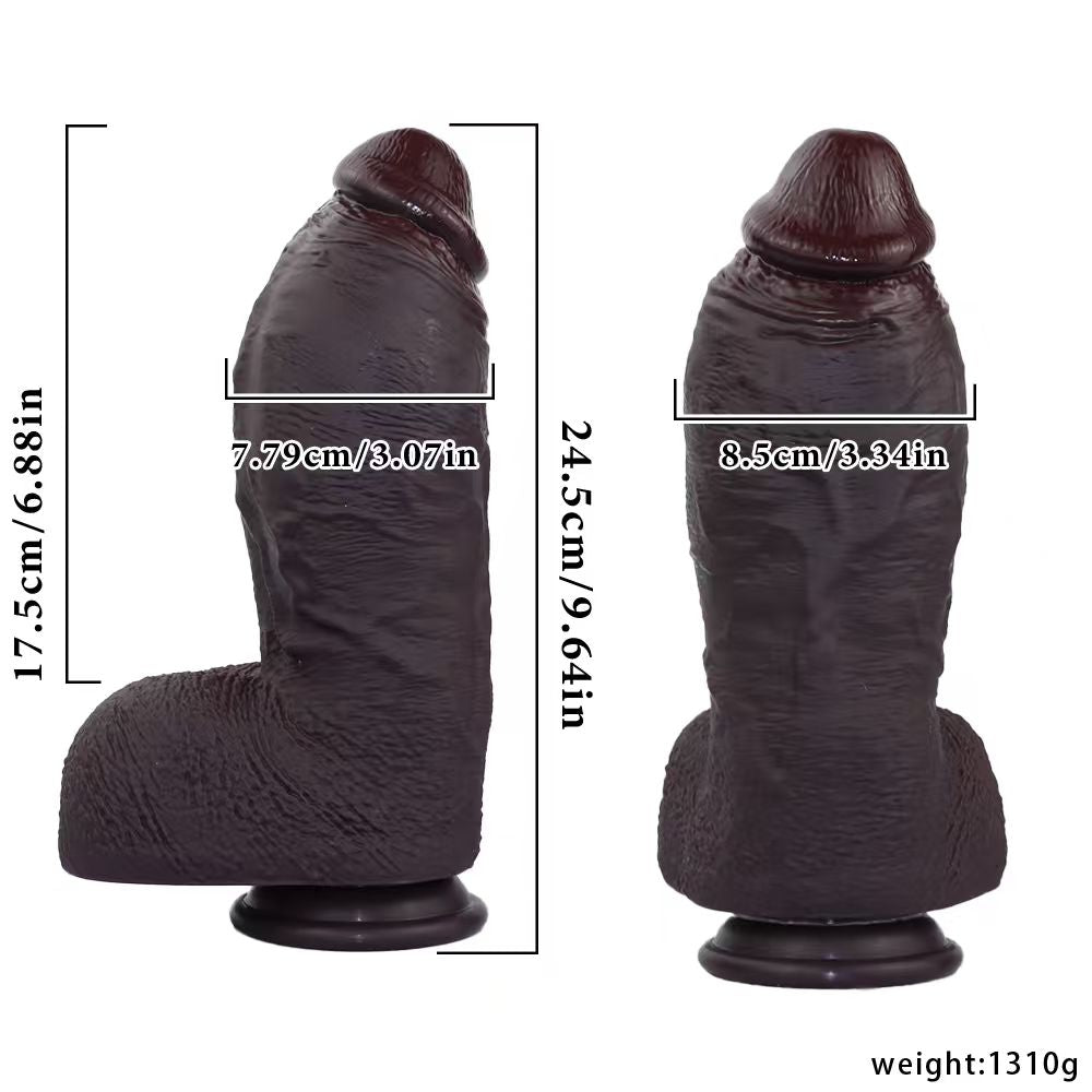 Clemens: 9.4" x 3" Realistic Soft Short & Thick Black Dildo