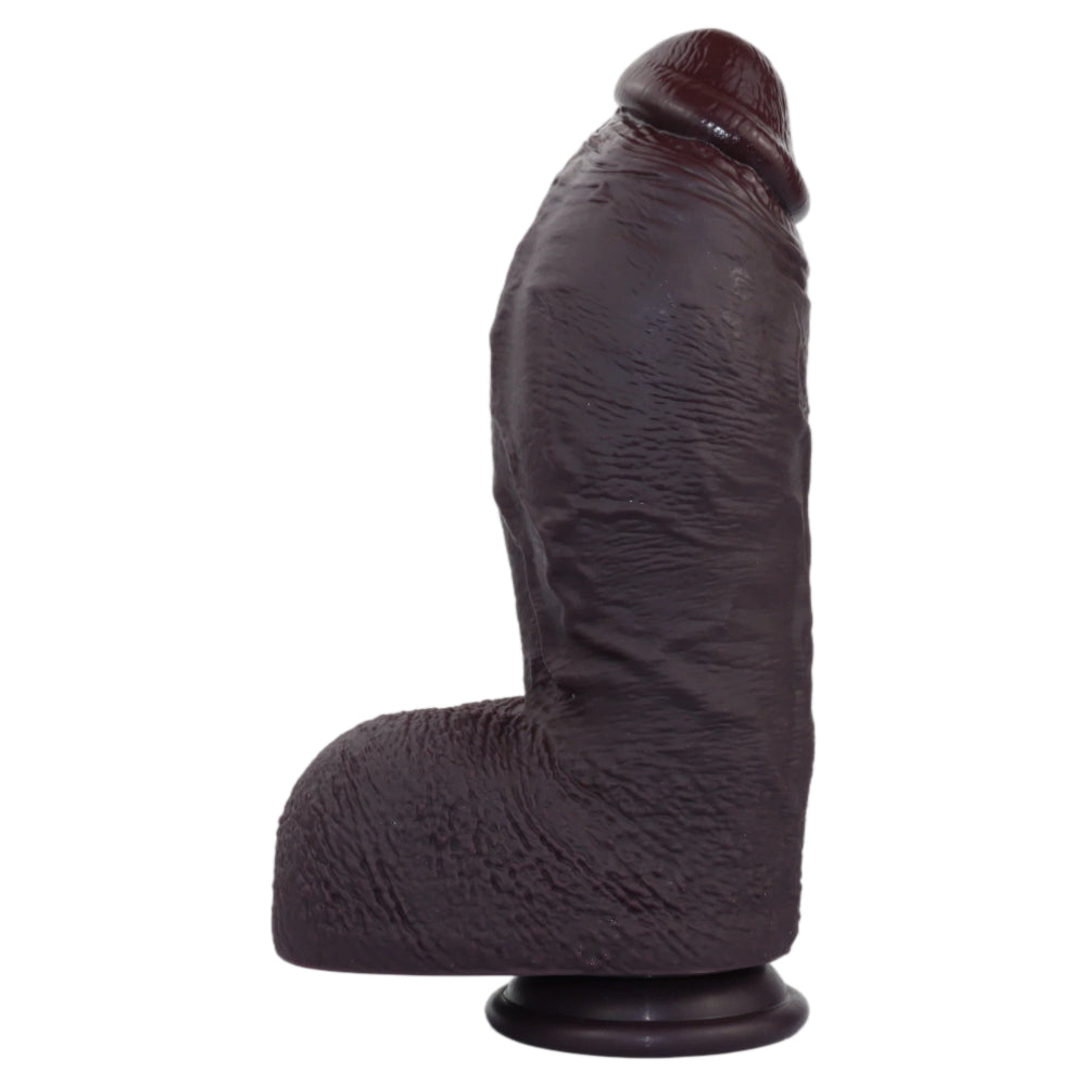 Clemens: 9.4" x 3" Realistic Soft Short & Thick Black Dildo