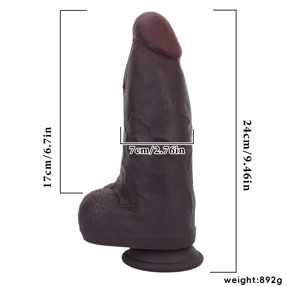 9.5" × 2.7" Realistic Soft Short & Thick BBc Cock Dildo