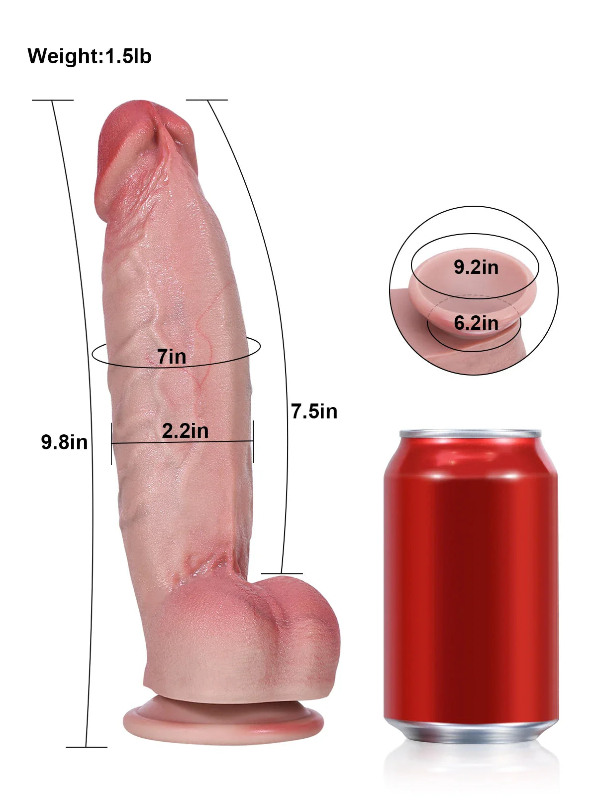 Anders: 9.8" x 2.2" Thick Realistic Dildo With Realistic Details