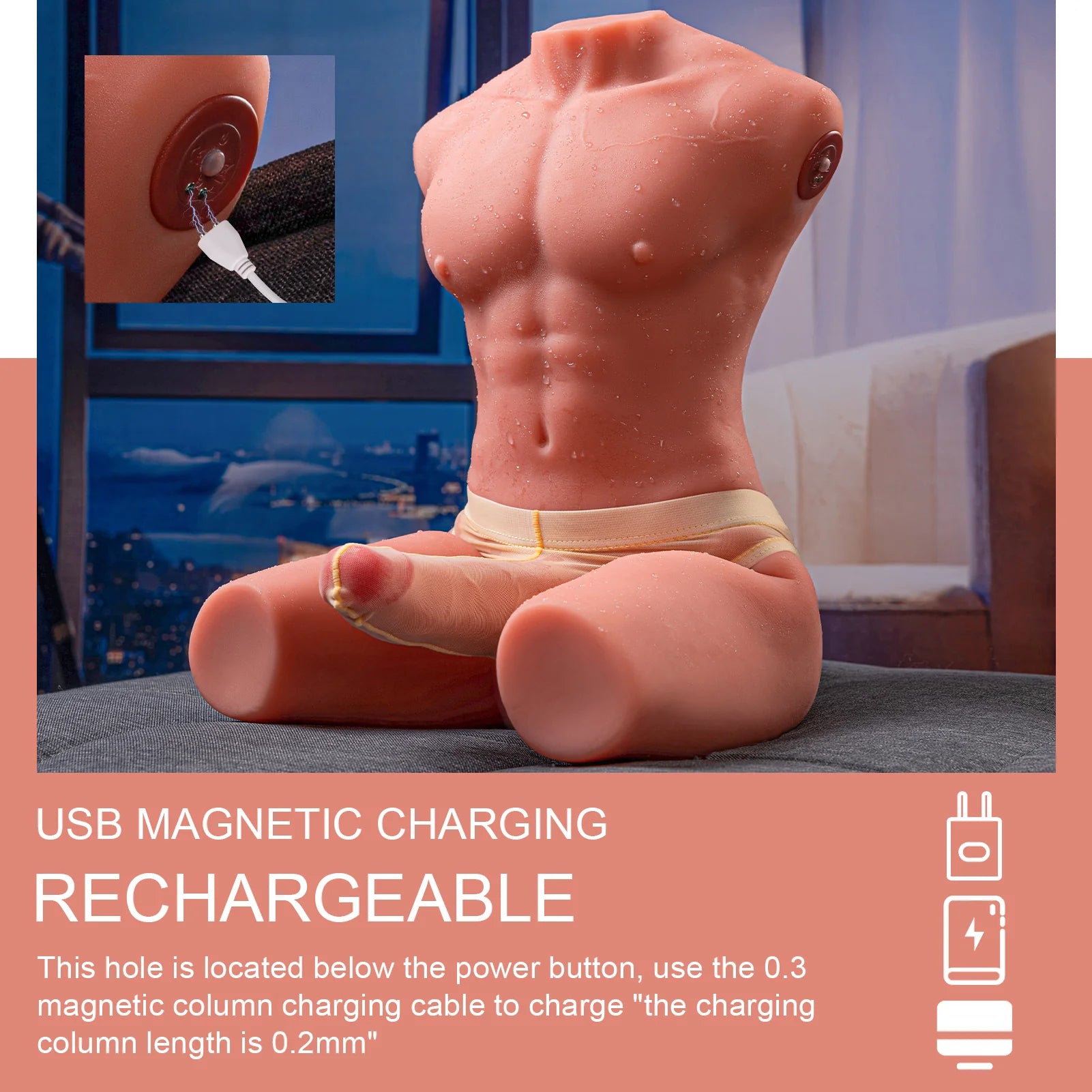 Axel：17.6lb Mal Sexdoll Torso for Gay Couples Flexible