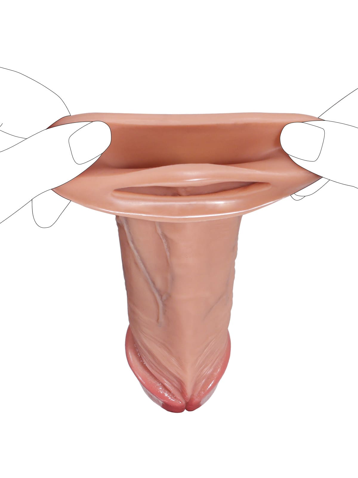 6" x 1.5" Brown Realistic Open Ended Penis Sleeves