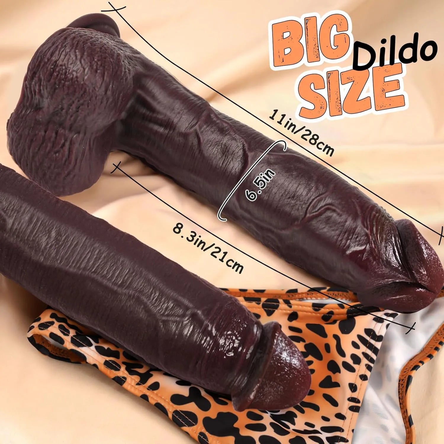 Chico ：11" x 2.3" Realistic Large Soft Black Dildo