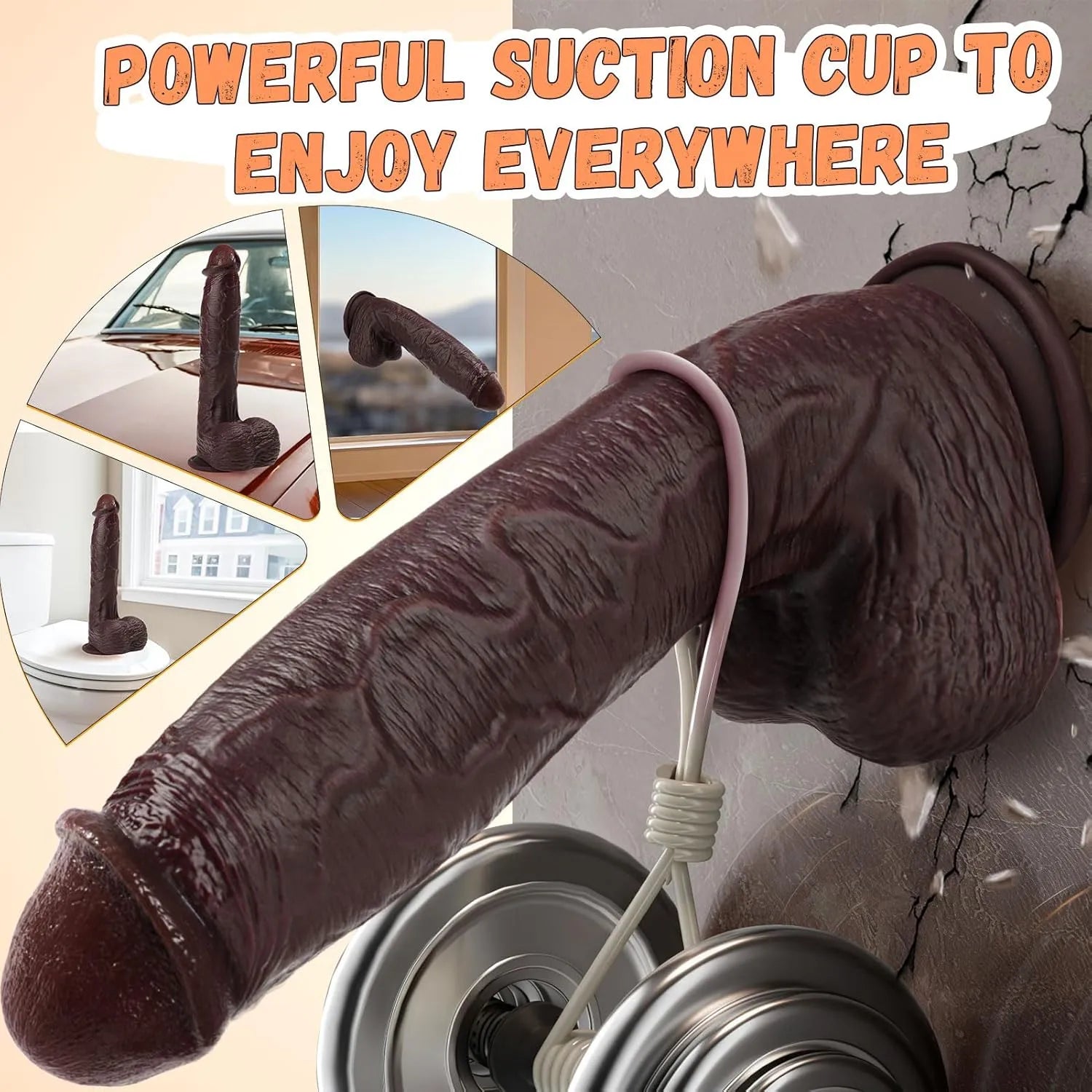 Chico ：11" x 2.3" Realistic Large Soft Black Dildo
