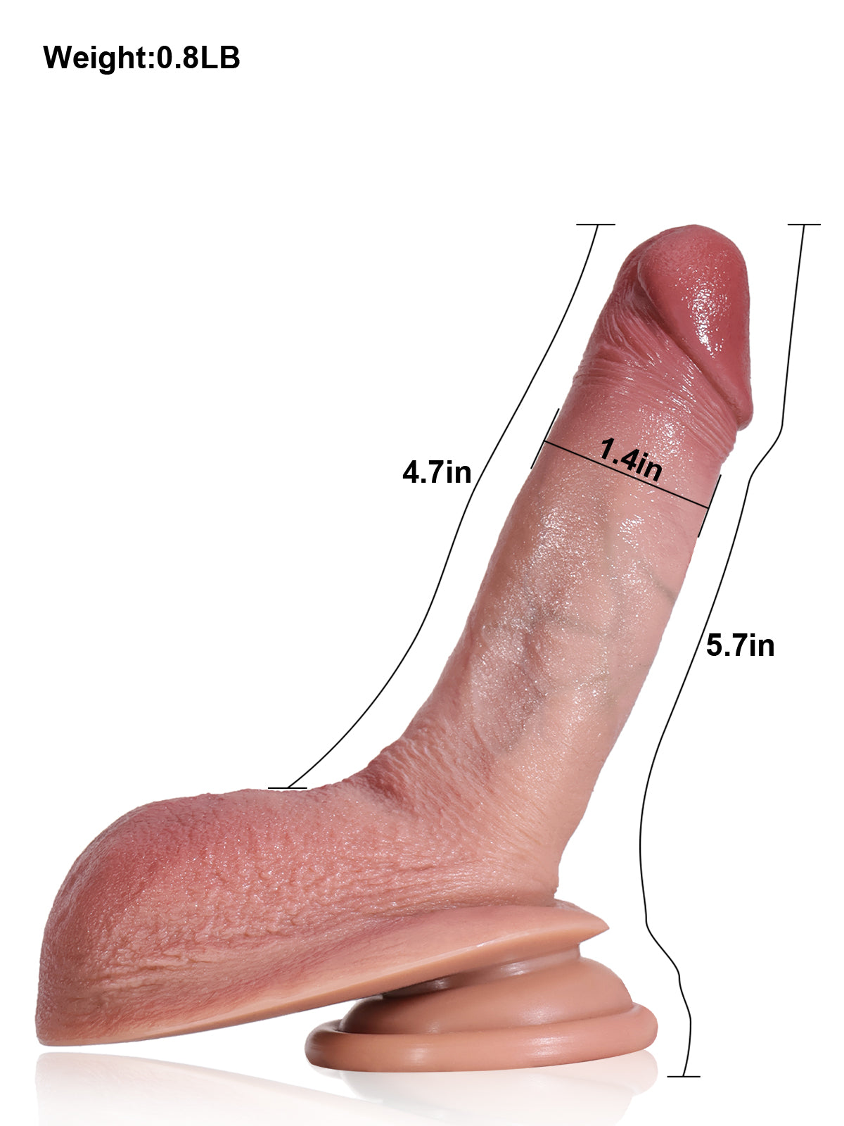 Colle: 6.3″ x 1.4″ Flesh Small Soft Thin Silicone Beginner Dildo