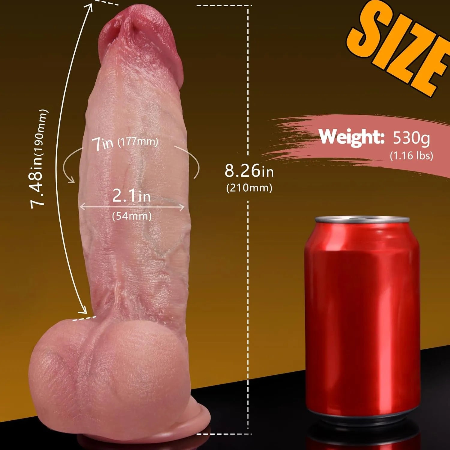 Dave：8.6" x 2.2" Realistic Soft Thick Short Gay Dildo