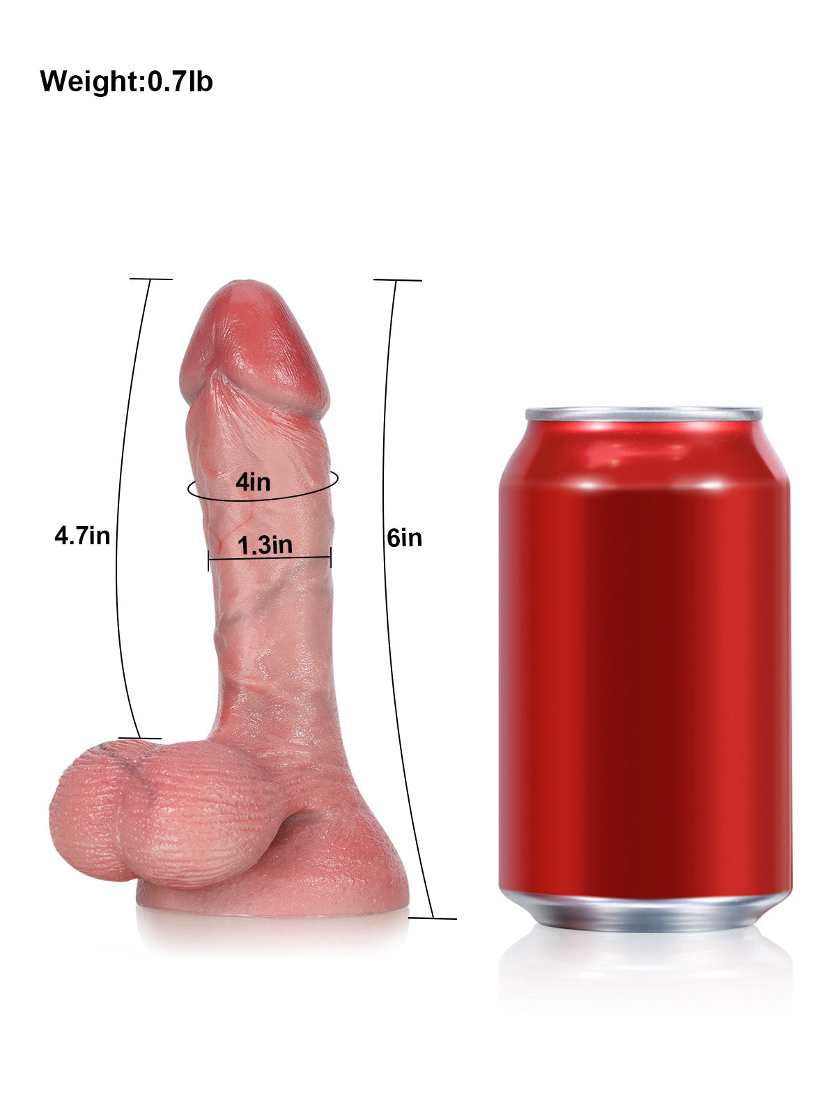 Driller: 6″ x 1.3″ Small Realistic Flesh Dildo With Soft Swinging Balls