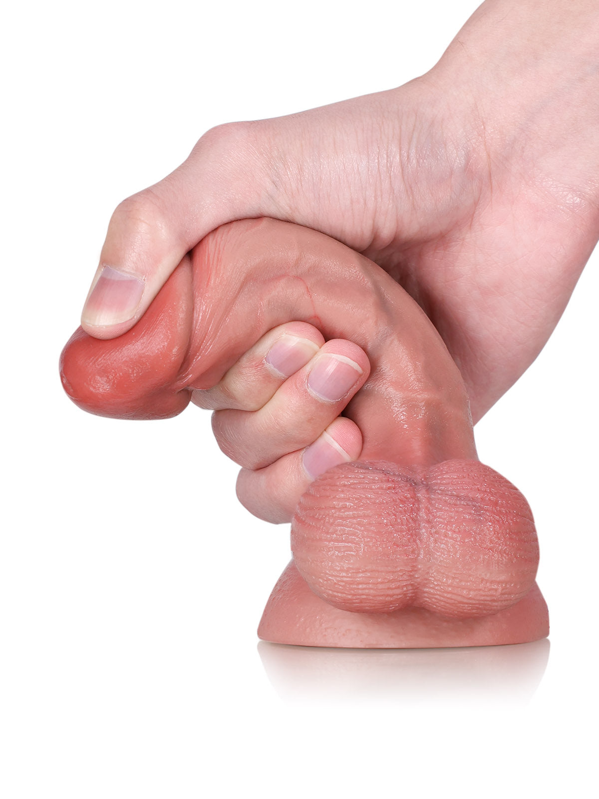 Driller: 6″ x 1.3″ Small Realistic Flesh Dildo With Soft Swinging Balls