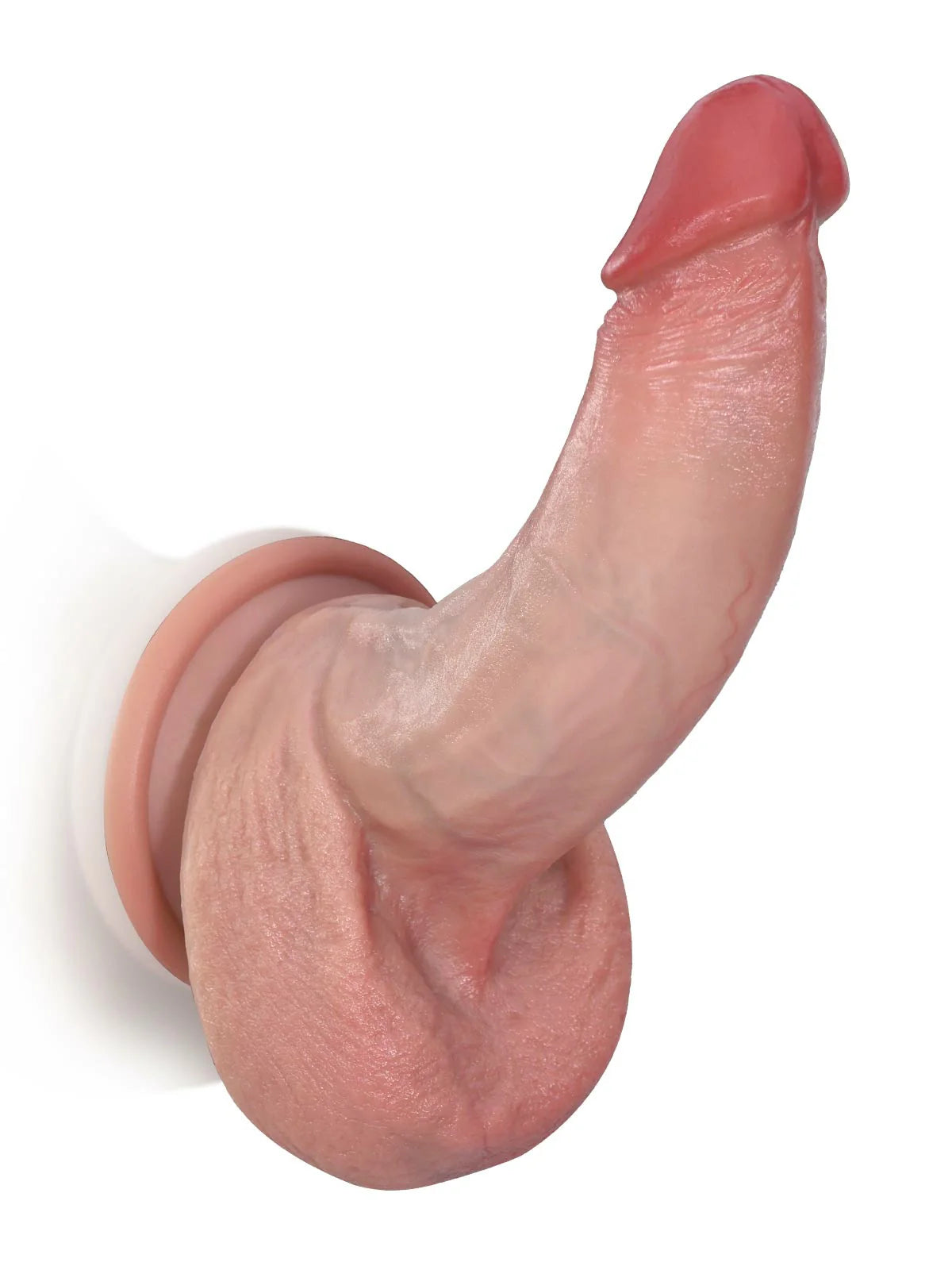 Ellio: 7.7" x 1.6" Curved Beginner Realistic Dildo with Small Glans & Soft Balls