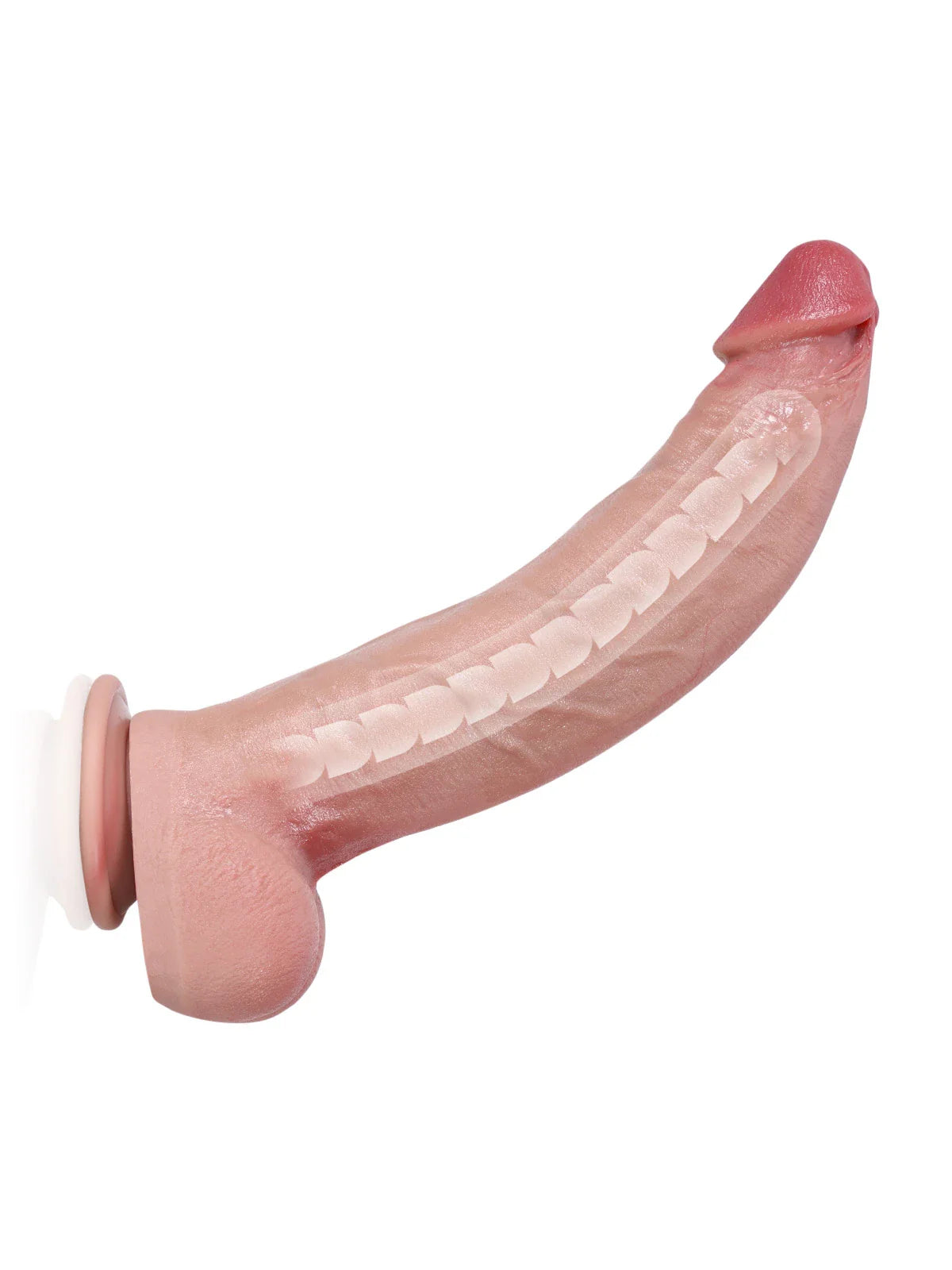 Farid: 12.2" x 2.4" Massive Curved Big Soft Silicone Dild