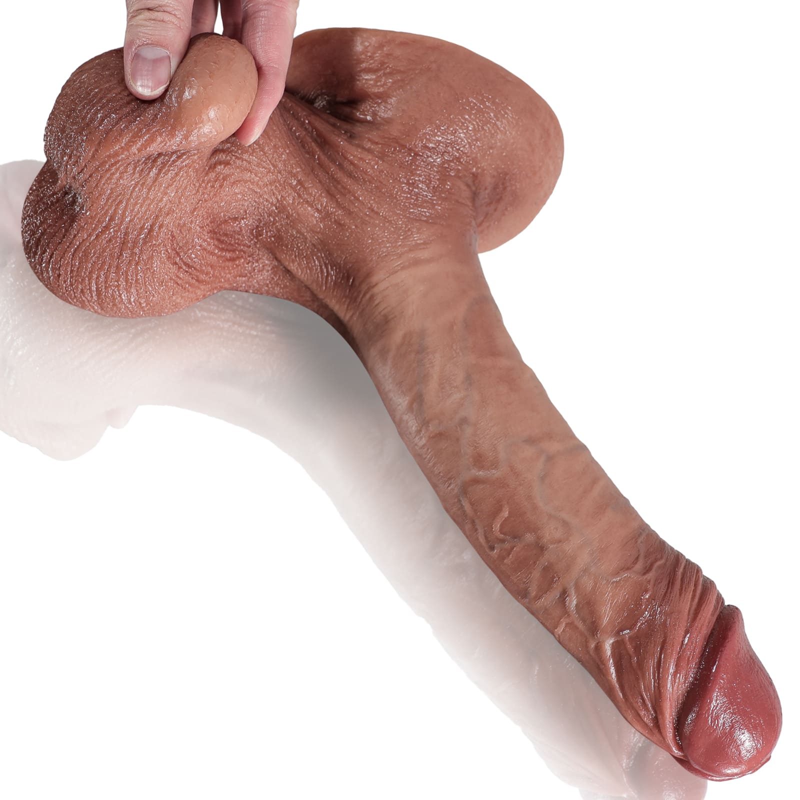 Farid ：9.64" x 1.9" Lifelike Silicone Dildo with Sliding Balls