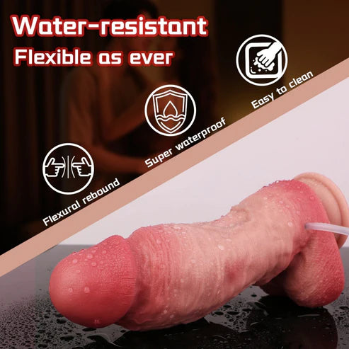 George : 8.2" x 2.6" Silicone Flesh Real Feel Squirt Simulated Dildo