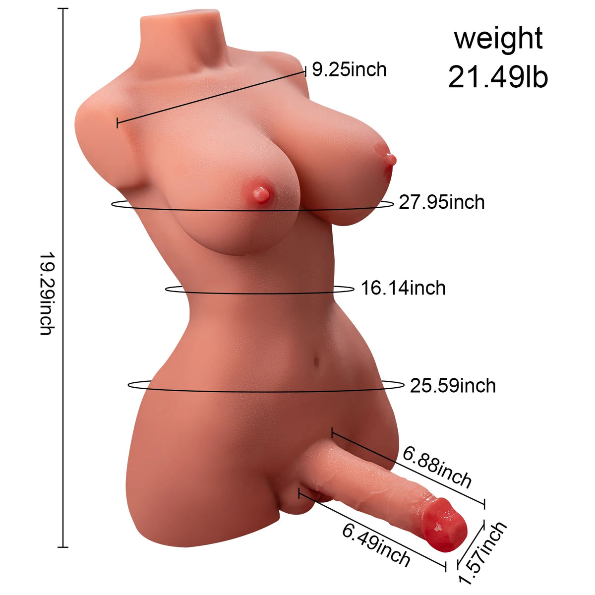 Gohya: 21.49lb Shemale Sex Doll with Thrusting Dildo