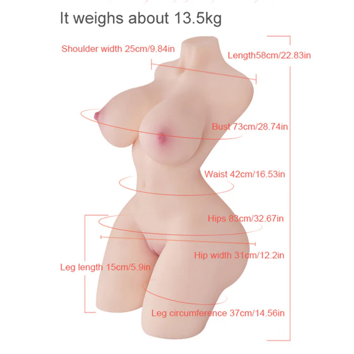 Grace - 29.7 lbs Full Size Sex Doll Torso with Soft Breasts