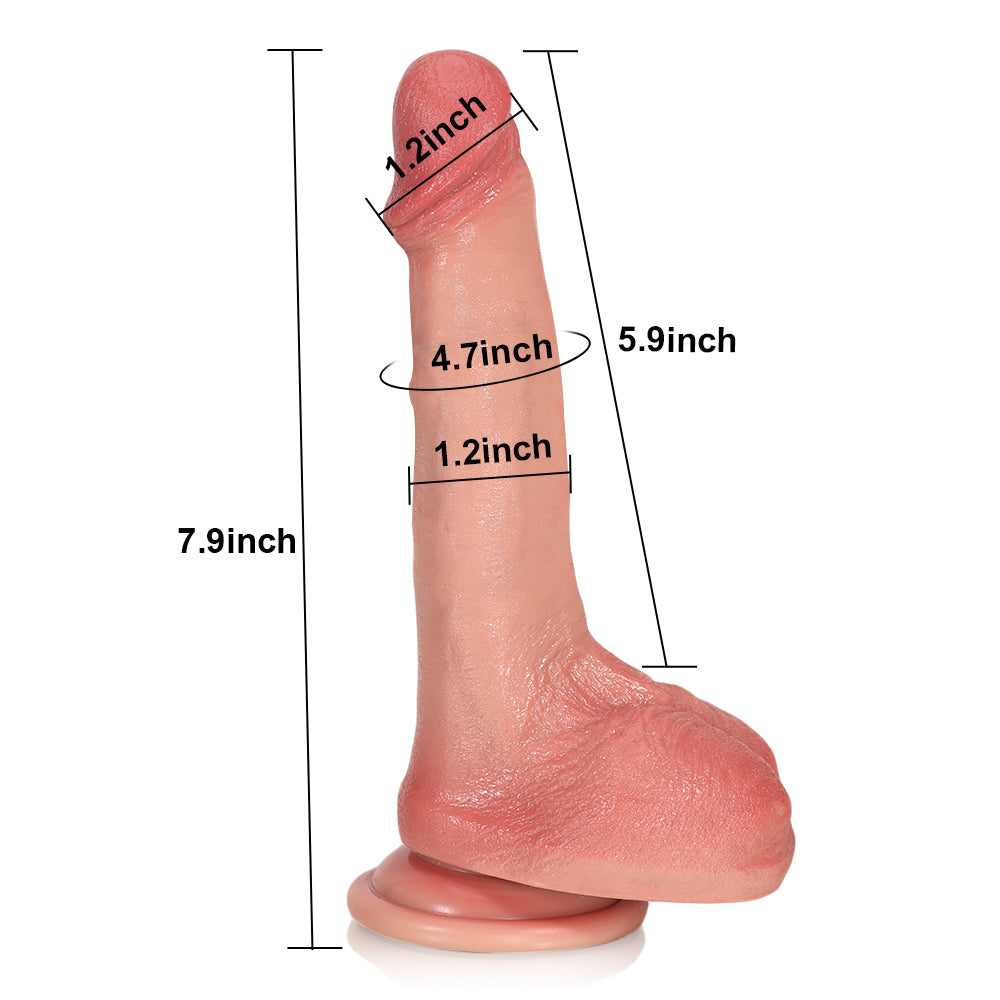 Gunn : 7.9" x 1.2" Soft Silicone Flexible Thin Realistic Dildos