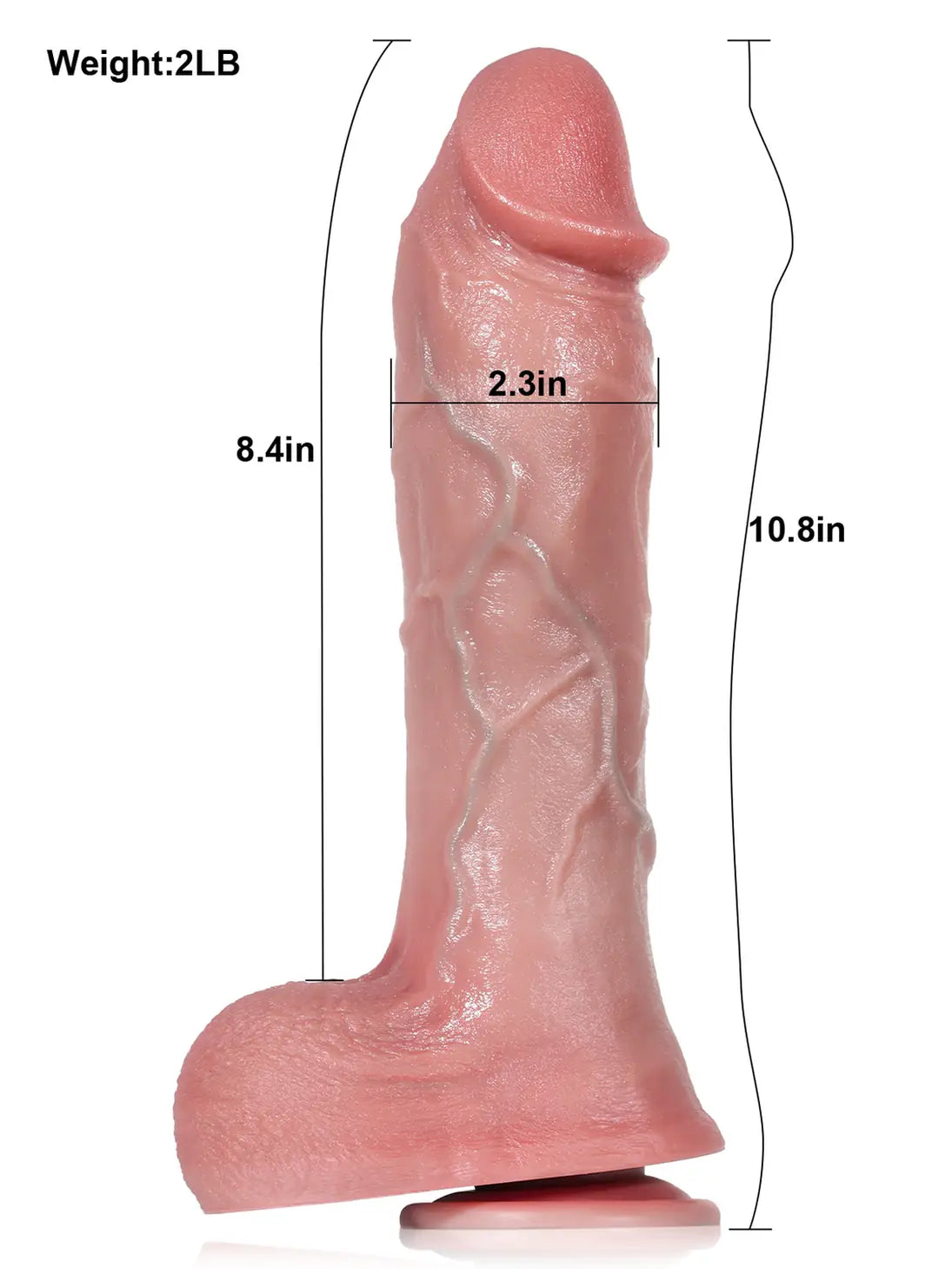 10" x 2.3" Thick Thrusting Dildo with Vibration & Remote Control