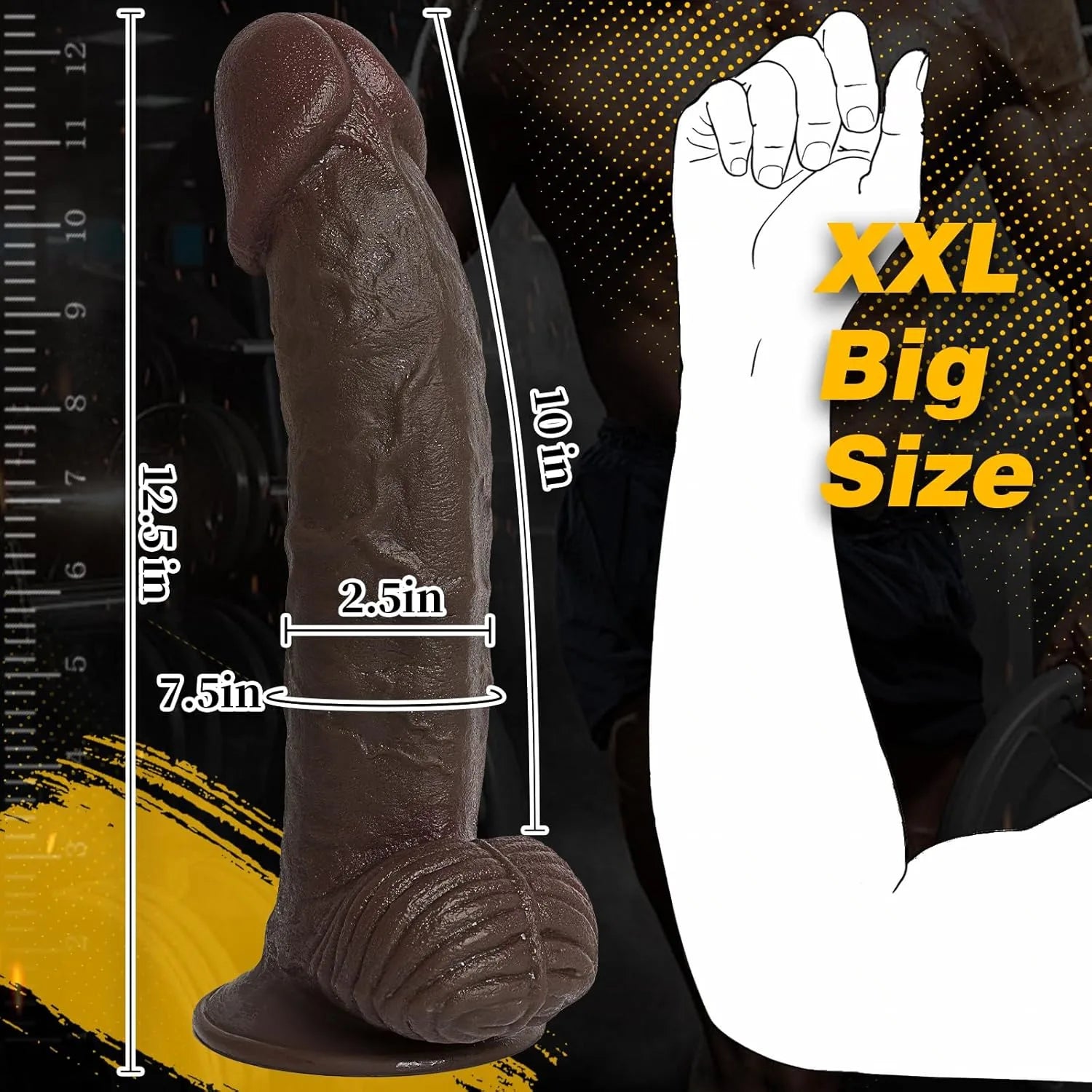 Henry：12.5" x 2.6" Huge Thick XXL BBC Dildo