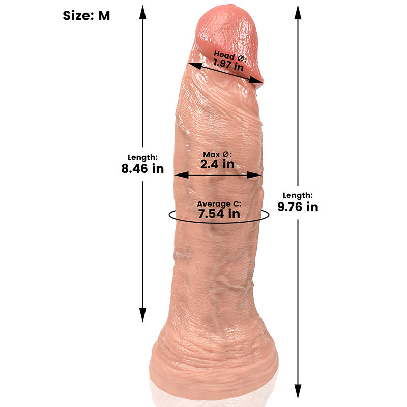 Jamie：12" x 3" Dildo Real Flesh Skin Huge Thick Dildo
