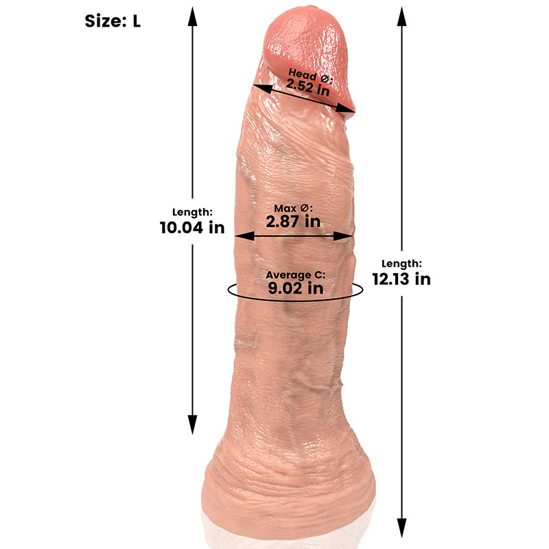 Jamie：12" x 3" Dildo Real Flesh Skin Huge Thick Dildo