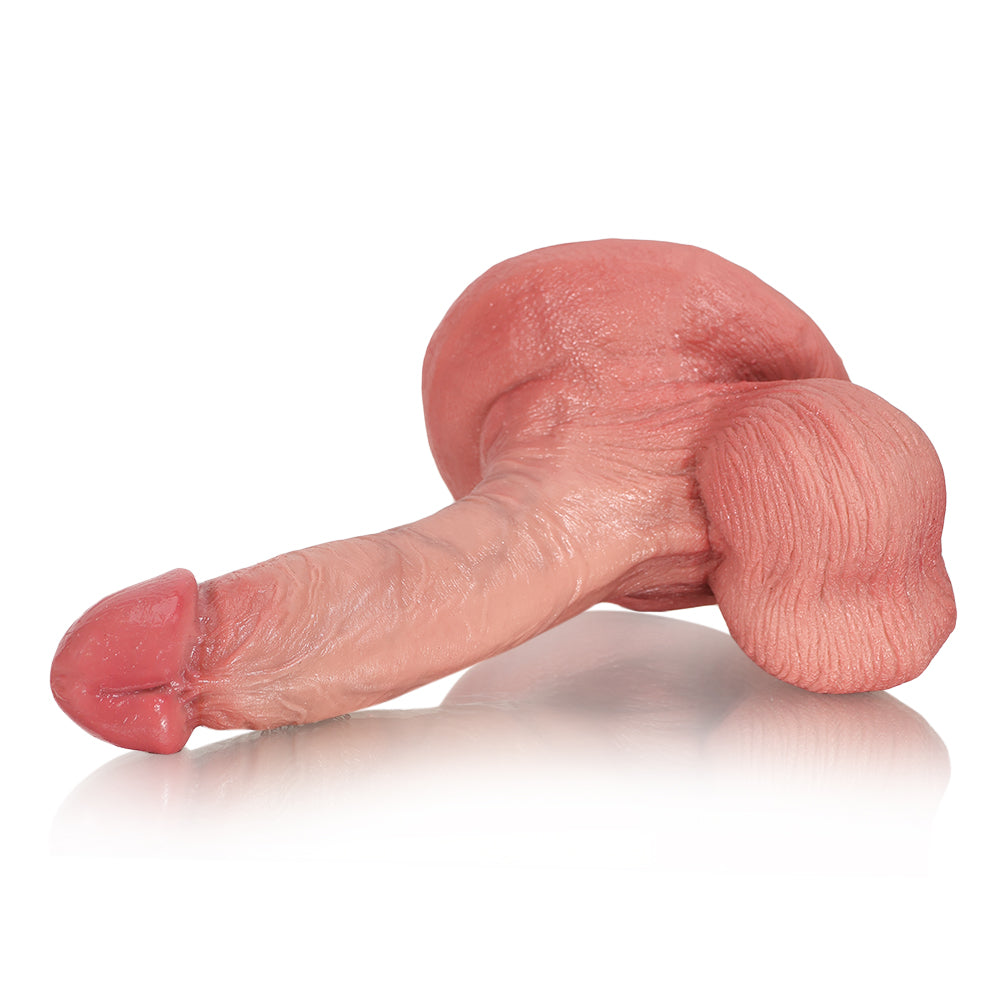 Joh: 7.9" x 1.4" Thick White Realistic Feeling Dildo With Big Balls