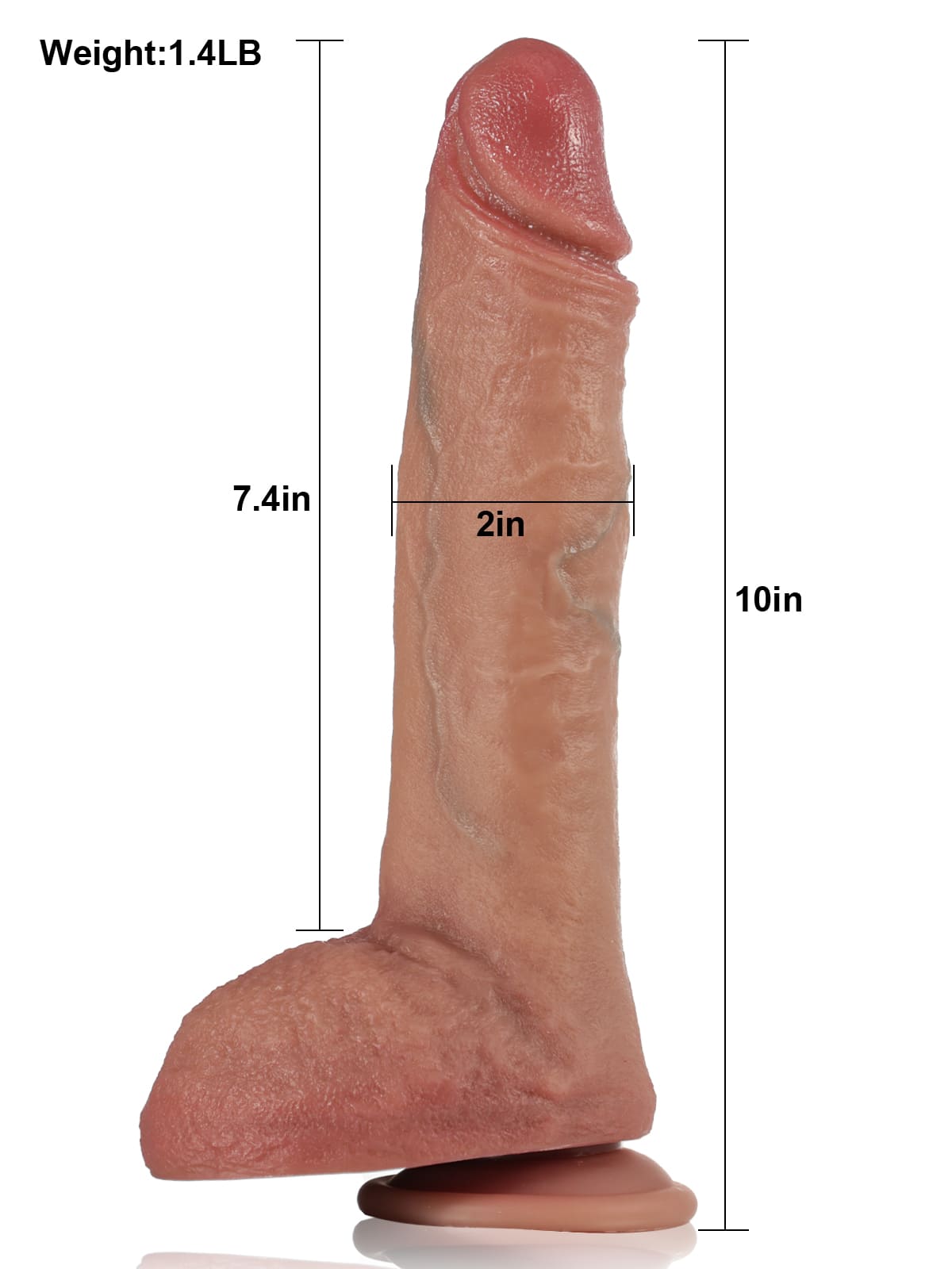 10" x 2" Fast Thrusting Pulsating Vibrating Heating Dildo