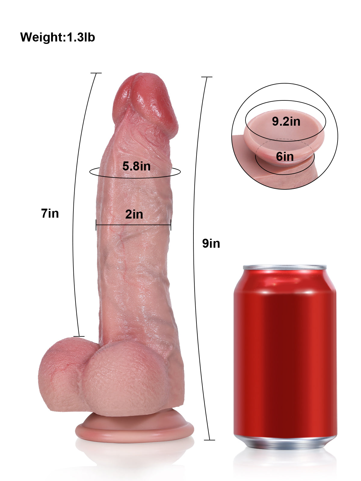 Julian: 9" x 2" Curved Ridged Textured Most Realistic Dildo