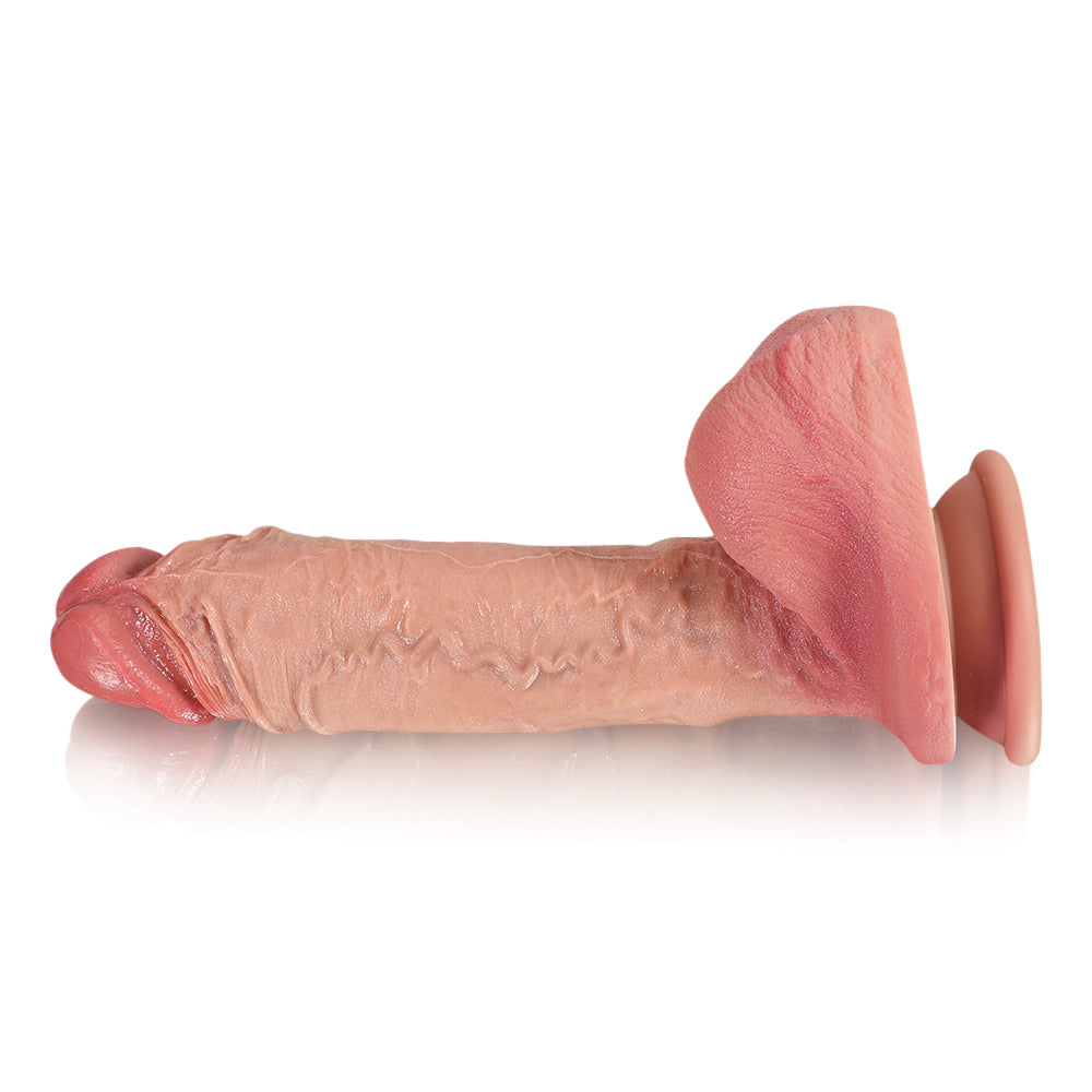 Kris: 9.1" x 1.8" Flesh Skin Realistic Huge Skinny Dildo