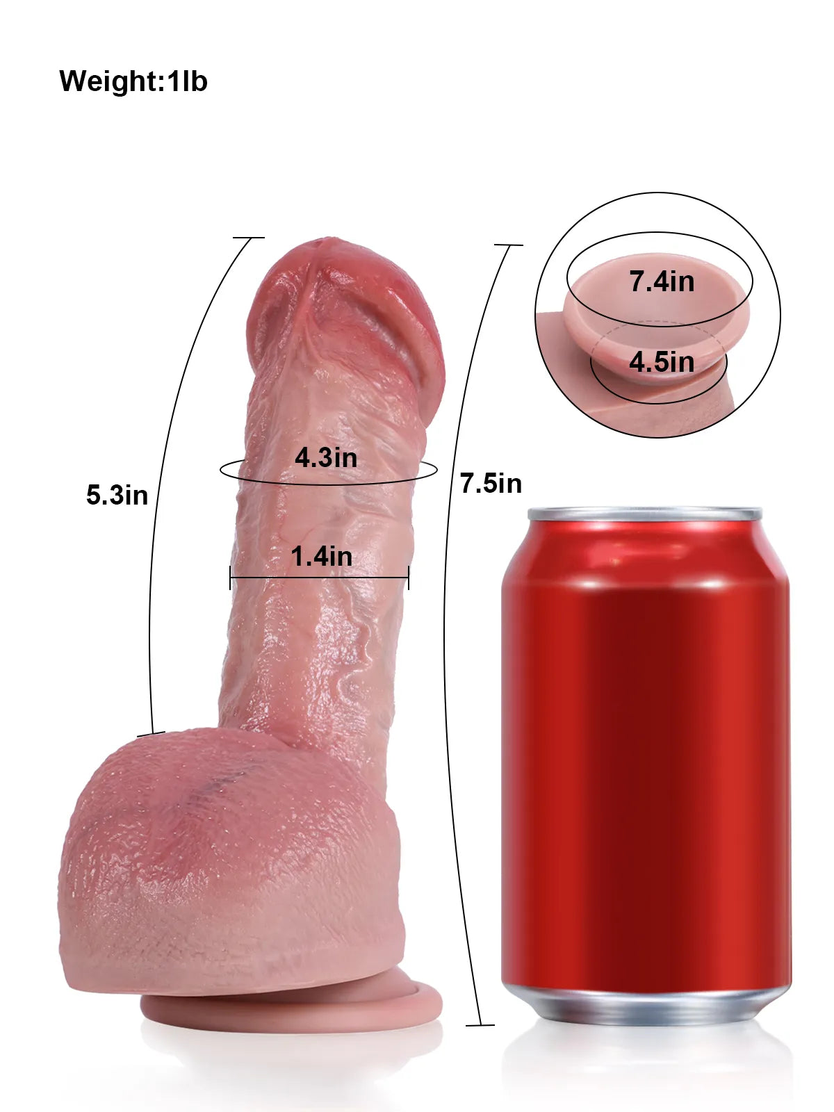 Kris: 7.5" x 1.4" Slim Skinny Realistic Flesh Skin Dildo For Beginners