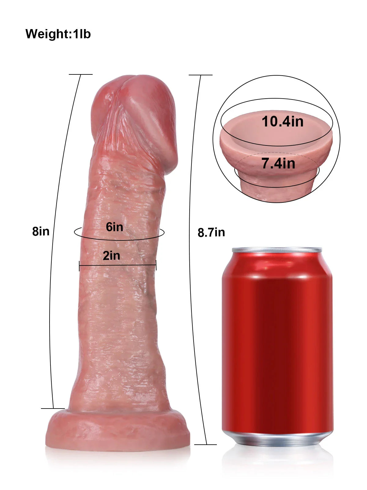 Lawyer: 8.7" x 2" Realistic Soft Dildo – Big Mushroom Head