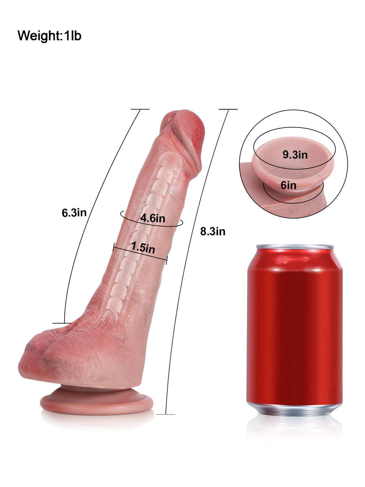 Nixon: 8.3" x 1.5" Soft Silicone Realistic Dildo
