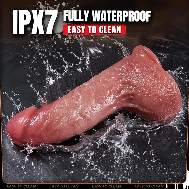 Patrick: 8.5" x 2.3"Huge Realistic Remote Control 7 Fast Thrusting & 10 Vibration Modes Thick Thrusting Dildo
