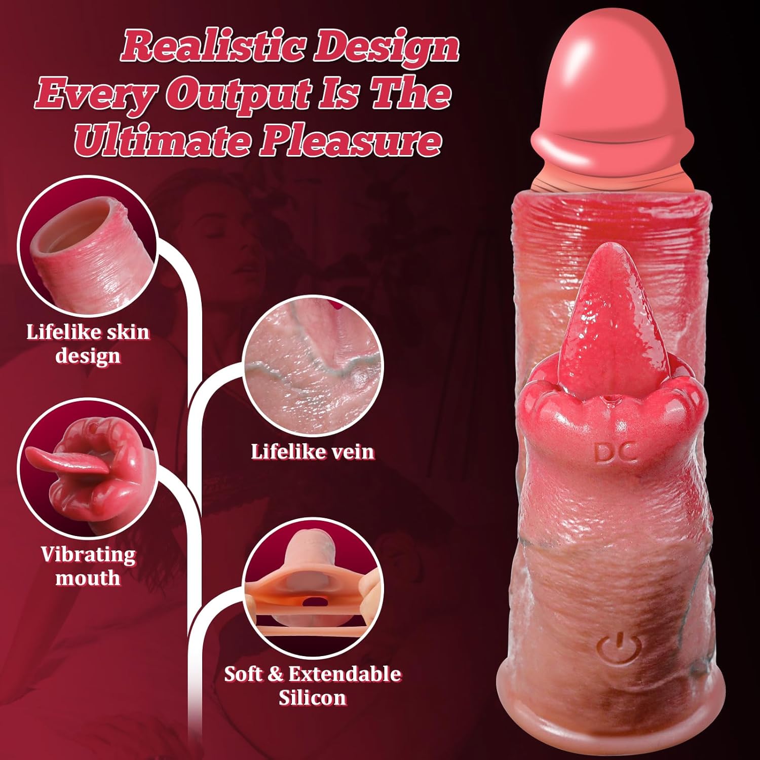 Penis Sleeve Vibrator Cock Ring with Clitoral Stimulator
