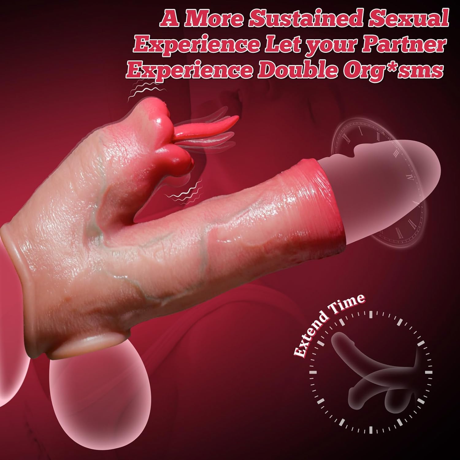 Penis Sleeve Vibrator Cock Ring with Clitoral Stimulator