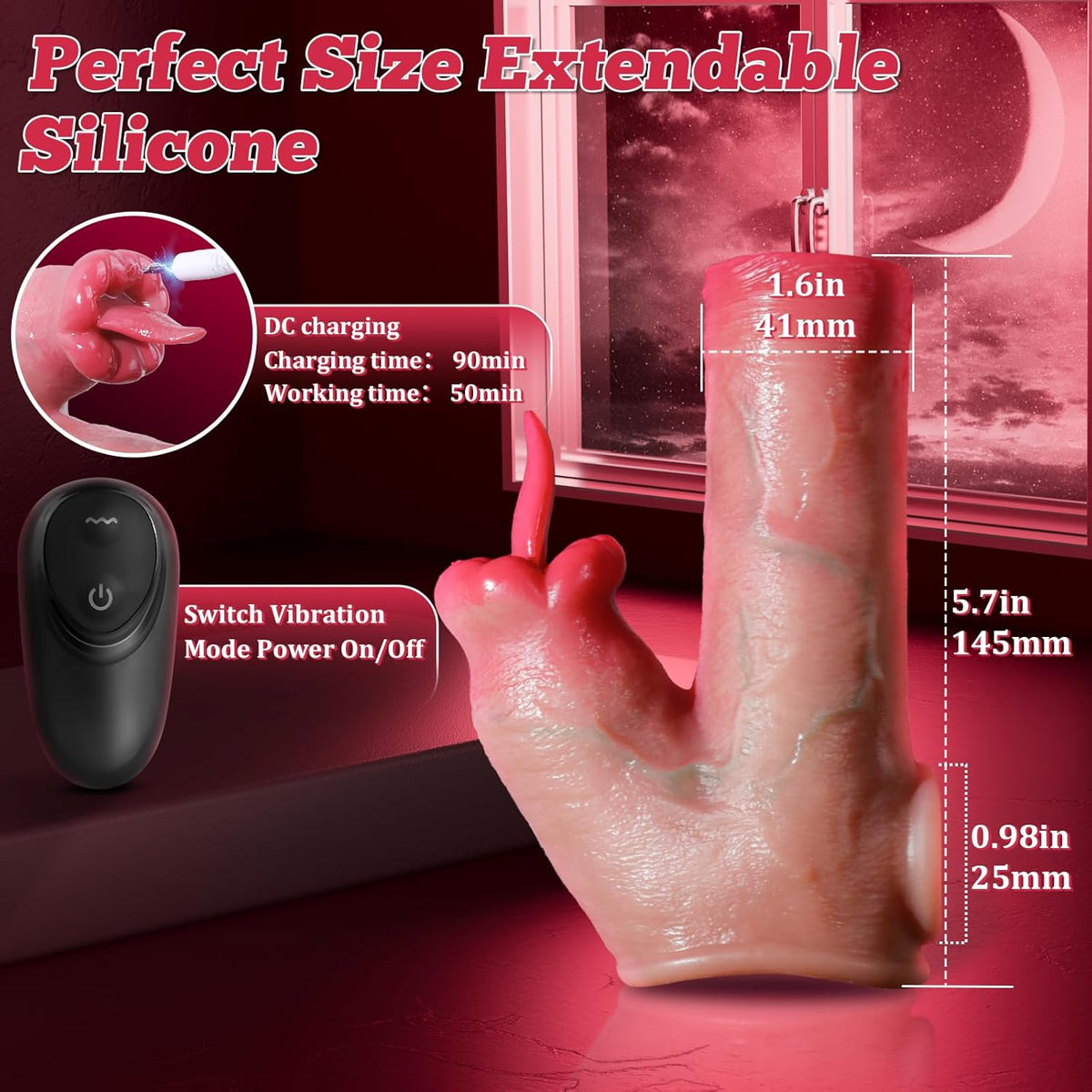 Penis Sleeve Vibrator Cock Ring with Clitoral Stimulator