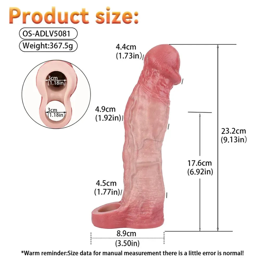 Remote Control Vibrating Penissleeve Extender for Men