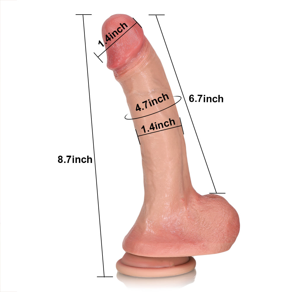 Robe: 8.7" x 1.6" Real Feeling Big Mushroom Head Glans Dildo
