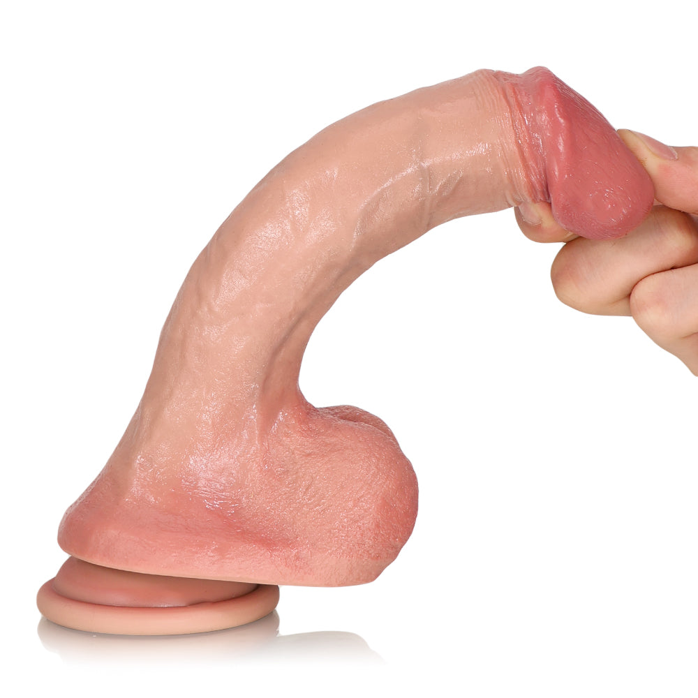 Robe: 8.7" x 1.6" Real Feeling Big Mushroom Head Glans Dildo