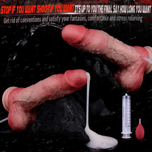 Robin : 7.9" x 1.9" Meaty Silicone Realistic Squirt Dildo
