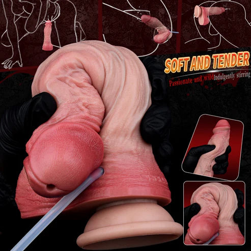Robin : 7.9" x 1.9" Meaty Silicone Realistic Squirt Dildo