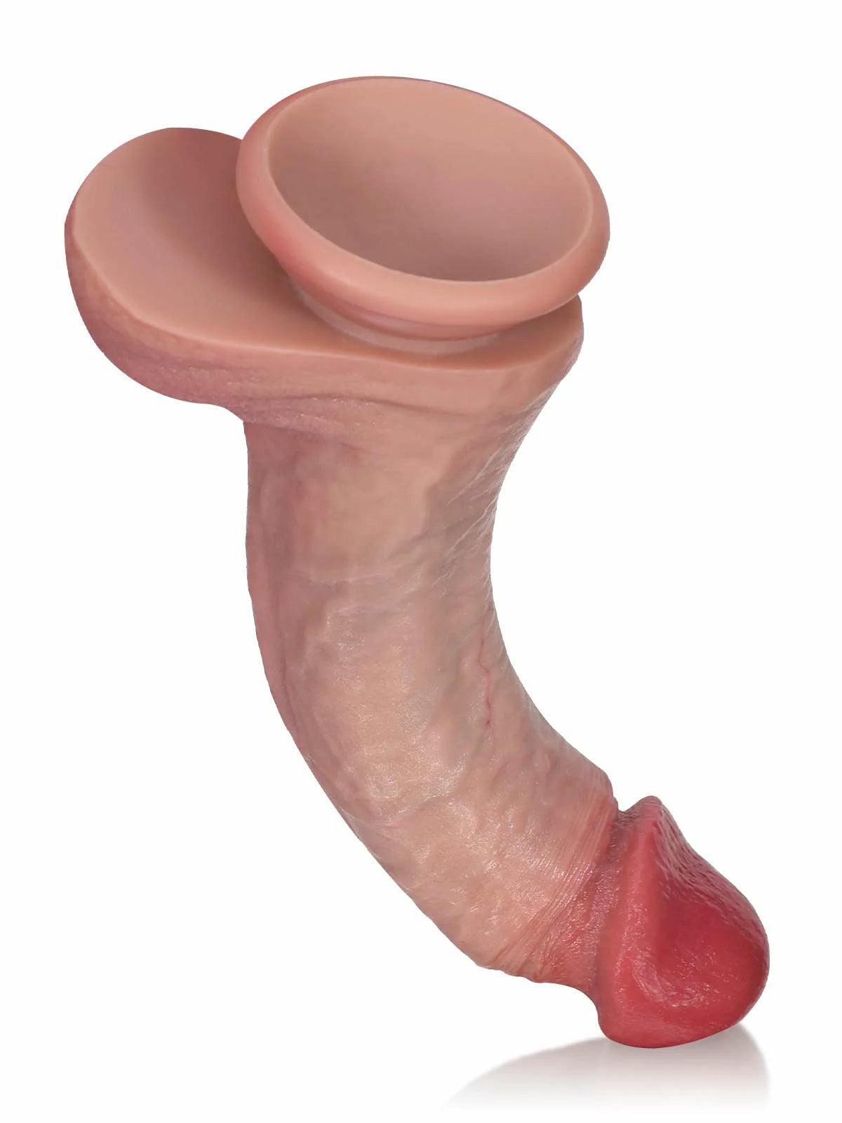 Sebastian: 7.7" x 1.6" Curved Ridged Textured Life Like Dildo