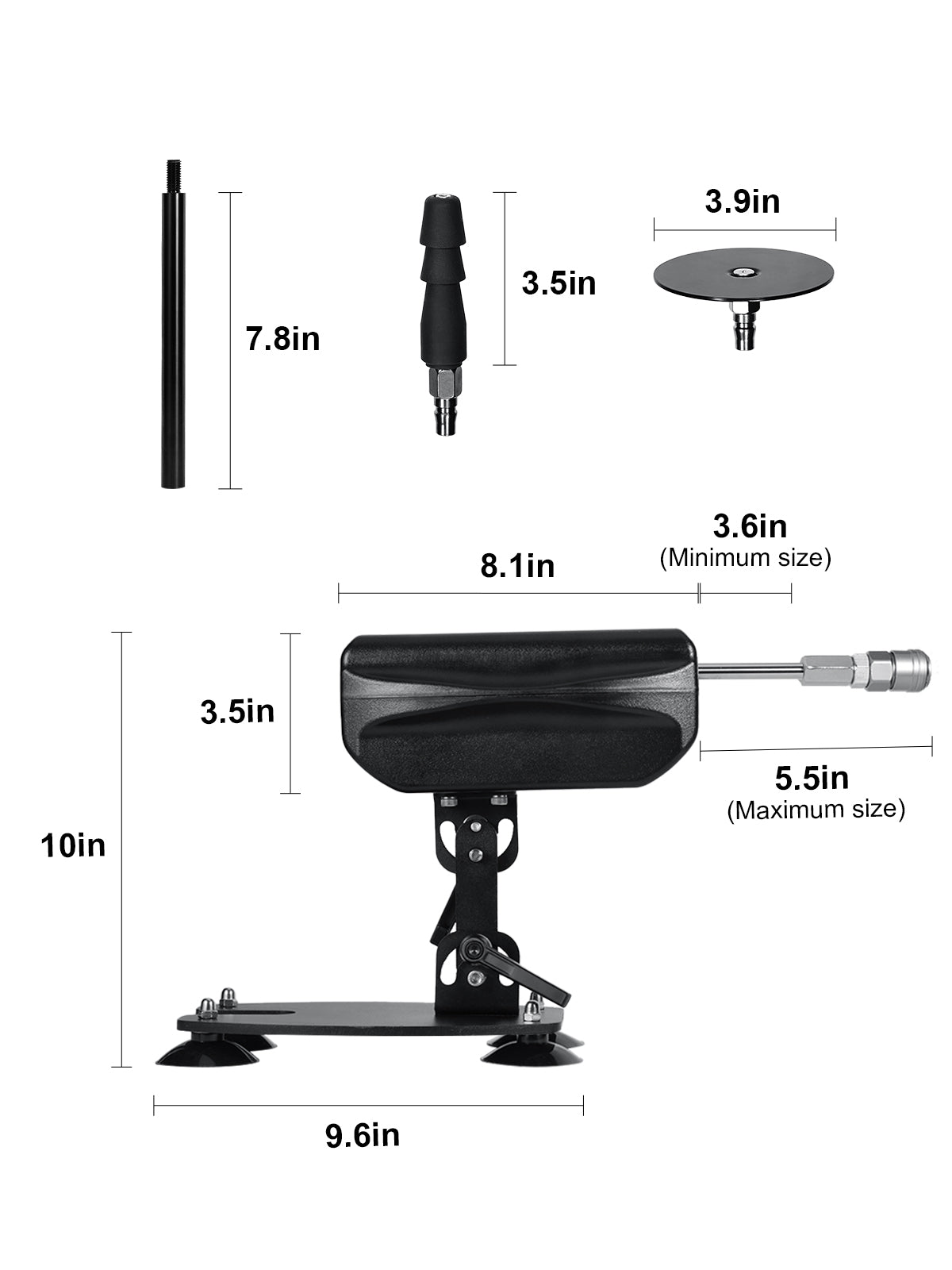La VAC-U-LOCK Compact Thrusting Sex Machine, 48W Motor, 5 Strokes/Sec, Wireless Remote