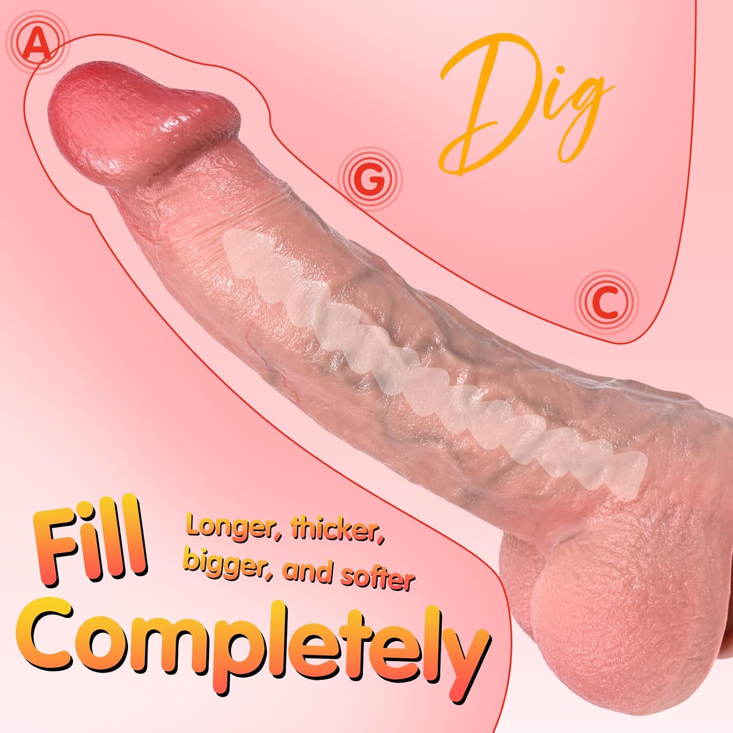 Ton: 9.2" x 2" Huge Soft Dual Density Silicone Dildo