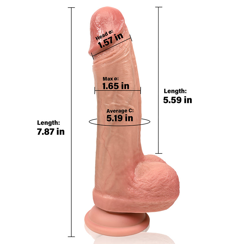 Tony：7.8" x 1.6" Small Realistic Flesh Dildo