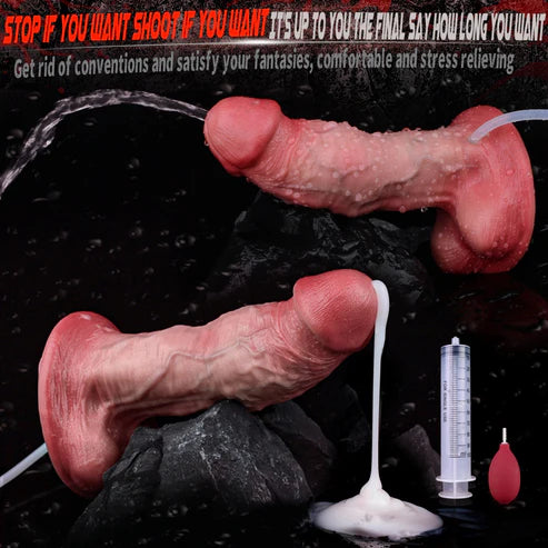 Walker : 7.36" x 1.89" Dual Density Squirt Realistic Dildo with Suction Cup
